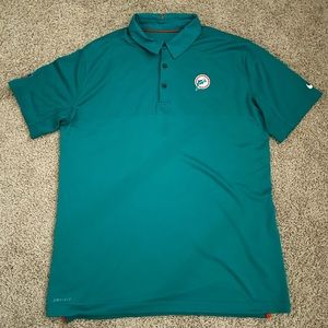 Nike Flex Miami Dolphins NFL On-Field Polo Shirt Dri-FIT Teal (LG)